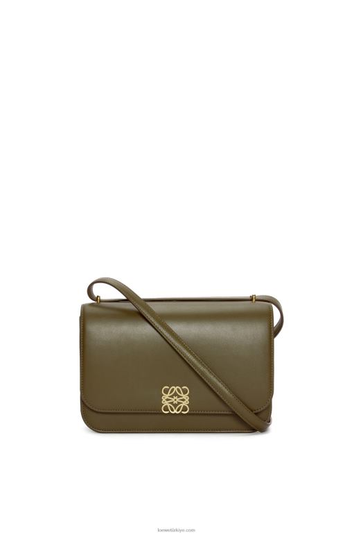 Loewe ipek dana derisinden goya çanta 02600374 kadınlar koyu haki yeşil