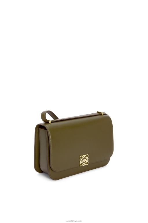 Loewe ipek dana derisinden goya çanta 02600374 kadınlar koyu haki yeşil
