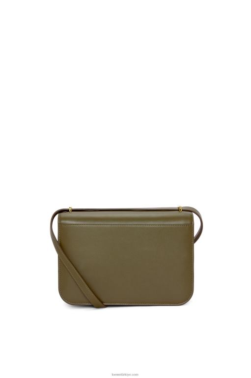 Loewe ipek dana derisinden goya çanta 02600374 kadınlar koyu haki yeşil