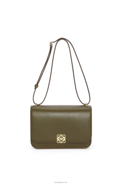 Loewe ipek dana derisinden goya çanta 02600374 kadınlar koyu haki yeşil