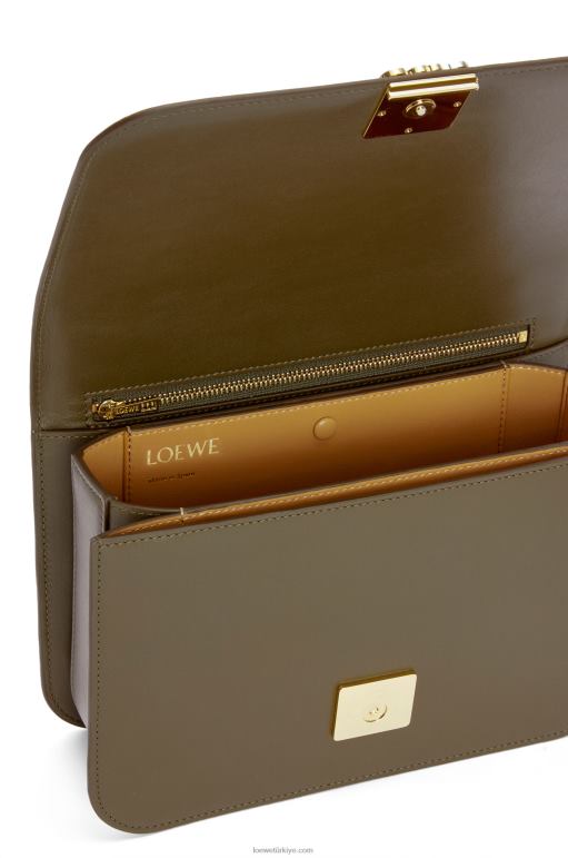 Loewe ipek dana derisinden goya çanta 02600374 kadınlar koyu haki yeşil