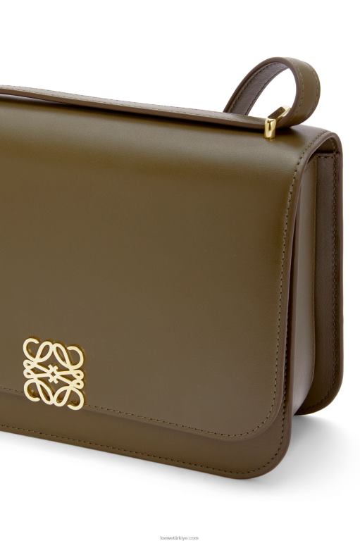 Loewe ipek dana derisinden goya çanta 02600374 kadınlar koyu haki yeşil