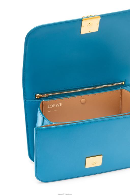 Loewe ipek dana derisinden goya çanta 02600495 kadınlar lagün mavisi