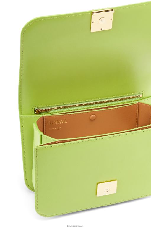 Loewe ipek dana derisinden goya çanta 02600509 kadınlar yeşil fasulye