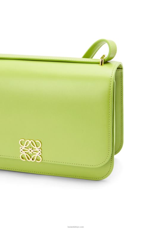Loewe ipek dana derisinden goya çanta 02600509 kadınlar yeşil fasulye