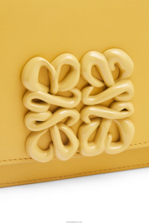 Loewe ipek dana derisinden küçük goya çantası 02600263 kadınlar soluk sarı sır