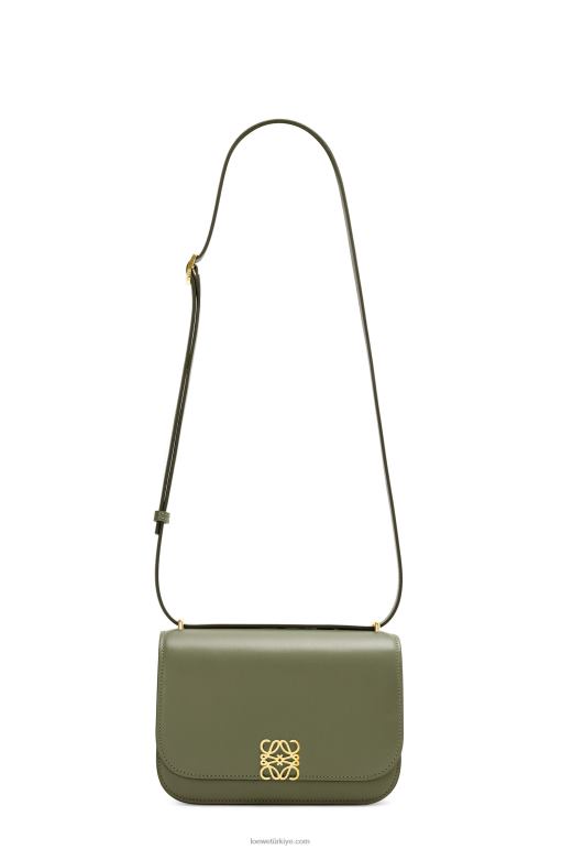 Loewe ipek dana derisinden küçük goya çantası 02600307 kadınlar avokado yeşili
