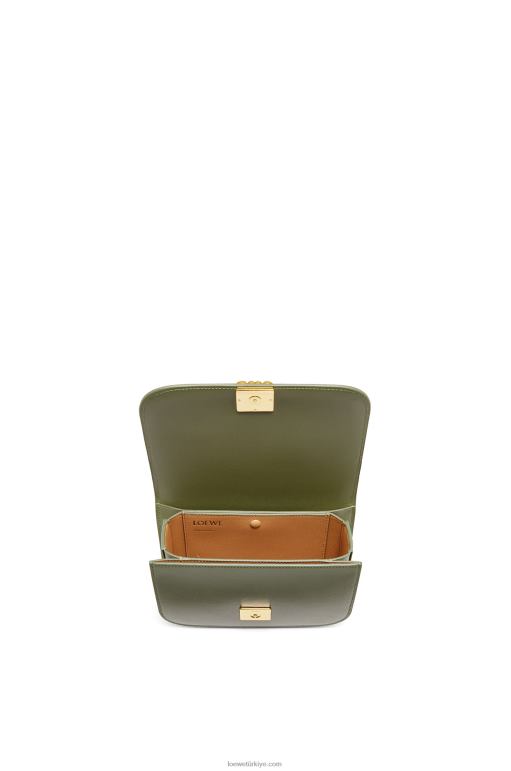 Loewe ipek dana derisinden küçük goya çantası 02600307 kadınlar avokado yeşili