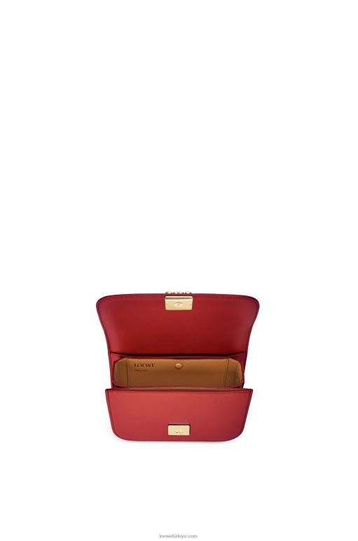 Loewe ipek dana derisinden küçük goya çantası 02600308 kadınlar koyu Kırmızı