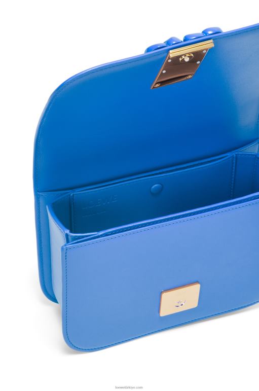 Loewe ipek dana derisinden küçük goya çantası 02600481 kadınlar tüplü mavi