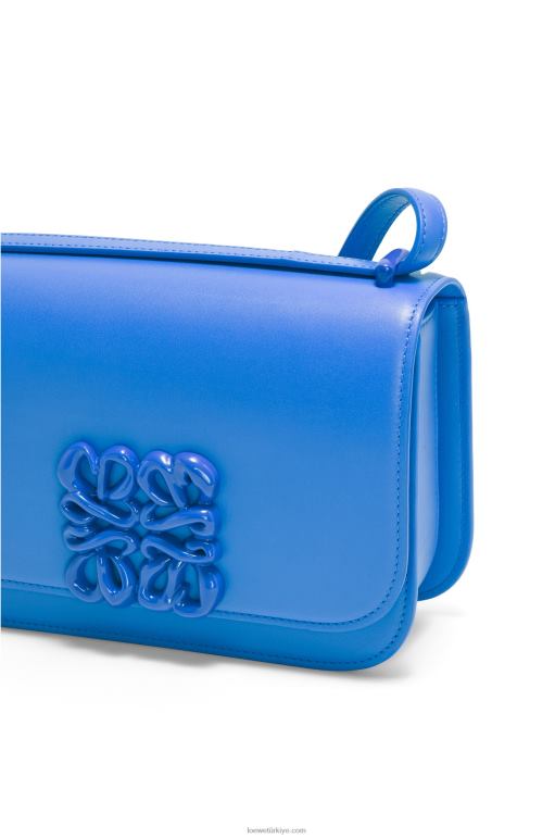 Loewe ipek dana derisinden küçük goya çantası 02600481 kadınlar tüplü mavi