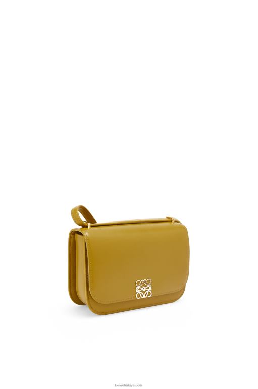 Loewe ipek dana derisinden küçük goya çantası 02600496 kadınlar okra