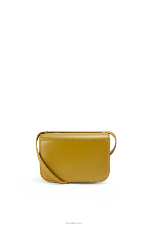 Loewe ipek dana derisinden küçük goya çantası 02600496 kadınlar okra