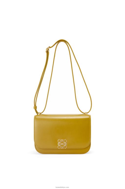 Loewe ipek dana derisinden küçük goya çantası 02600496 kadınlar okra