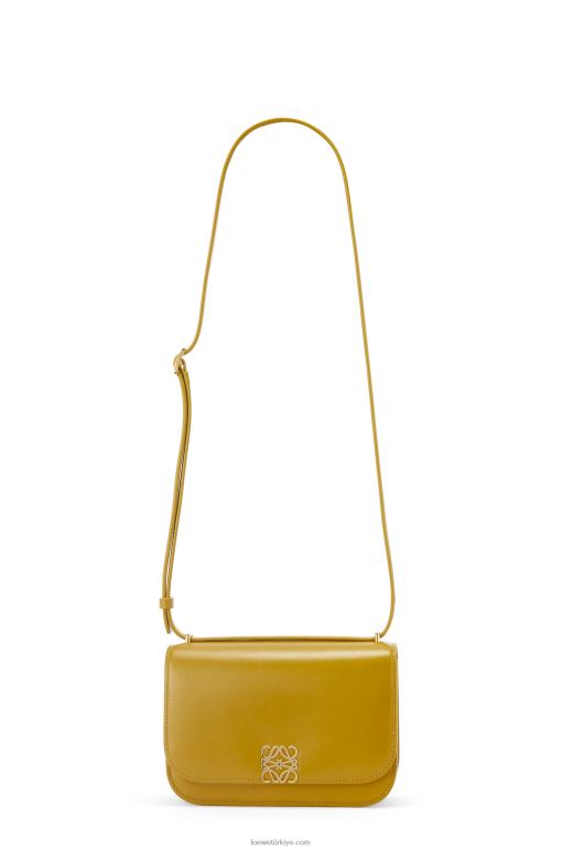 Loewe ipek dana derisinden küçük goya çantası 02600496 kadınlar okra