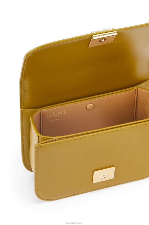 Loewe ipek dana derisinden küçük goya çantası 02600496 kadınlar okra