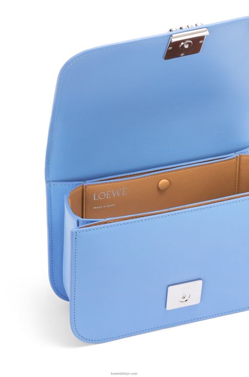 Loewe ipek dana derisinden küçük goya çantası 02600508 kadınlar mavi mavi