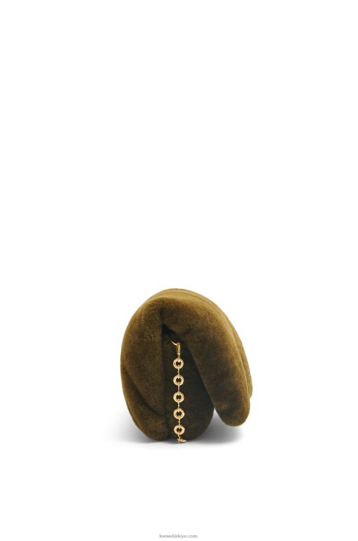 Loewe kürklü kirpi goya çanta 02600468 kadınlar haki yeşil