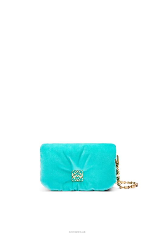 Loewe kadife mini goya goya çantası 02600248 kadınlar Karayip Mavisi