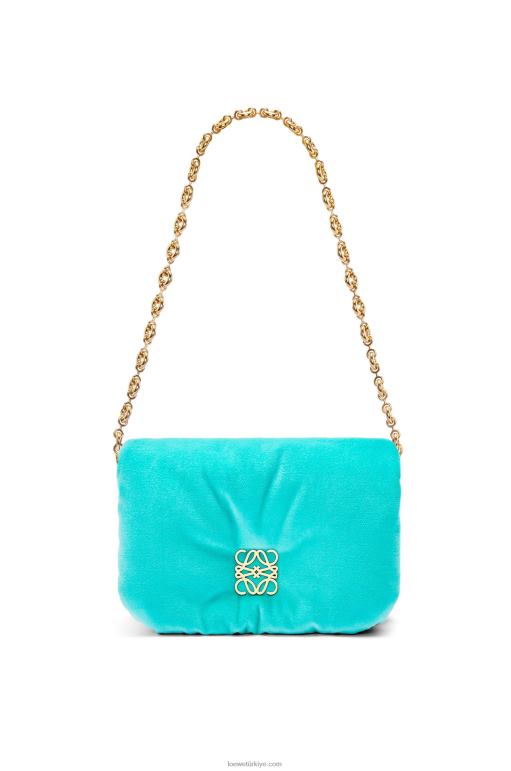 Loewe kadife mini goya goya çantası 02600248 kadınlar Karayip Mavisi