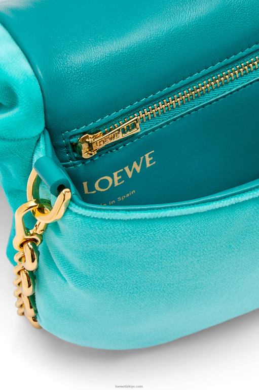 Loewe kadife mini goya goya çantası 02600248 kadınlar Karayip Mavisi