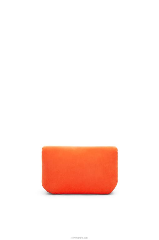 Loewe kadife mini goya goya çantası 02600249 kadınlar Mercan kırmızısı