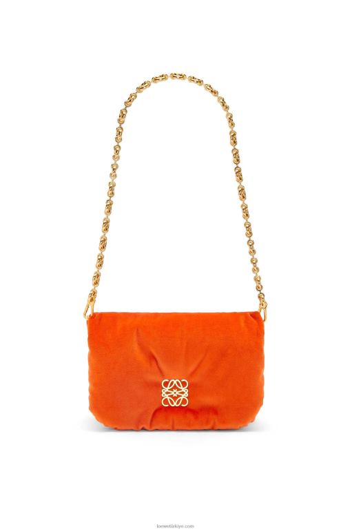 Loewe kadife mini goya goya çantası 02600249 kadınlar Mercan kırmızısı