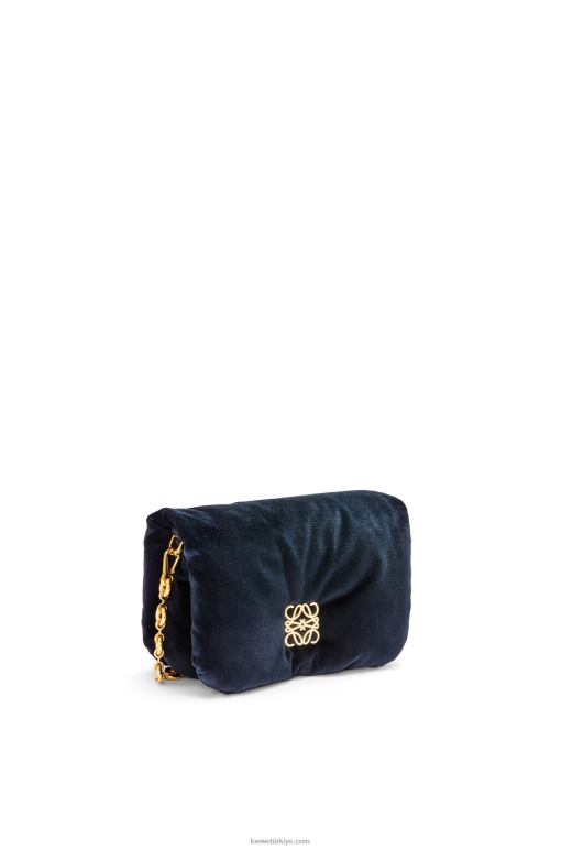 Loewe kadife mini goya goya çantası 02600250 kadınlar koyu mavi