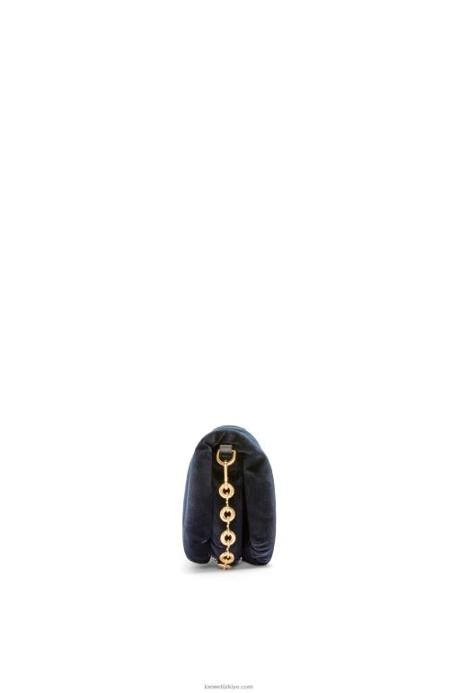 Loewe kadife mini goya goya çantası 02600250 kadınlar koyu mavi
