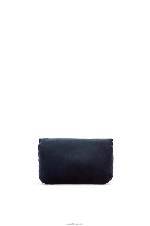 Loewe kadife mini goya goya çantası 02600250 kadınlar koyu mavi