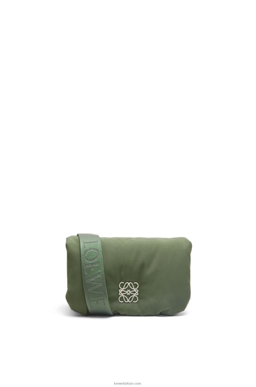 Loewe naylon mini kirpi goya çantası 02600430 kadınlar eski haki