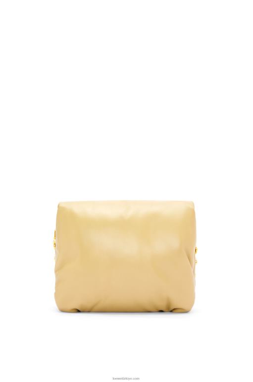 Loewe parlak napa kuzu derisinden kirpi goya çantası 02600380 kadınlar tereyağı