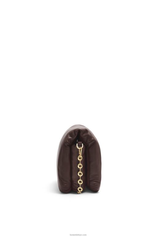 Loewe parlak napa kuzu derisinden kirpi goya çantası 02600383 kadınlar bitter çikolata