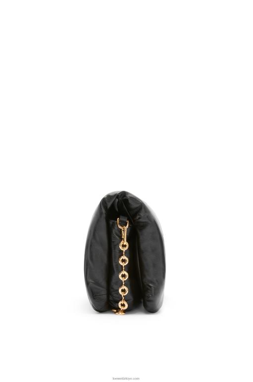 Loewe parlak napa kuzu derisinden kirpi goya çantası 02600385 kadınlar siyah