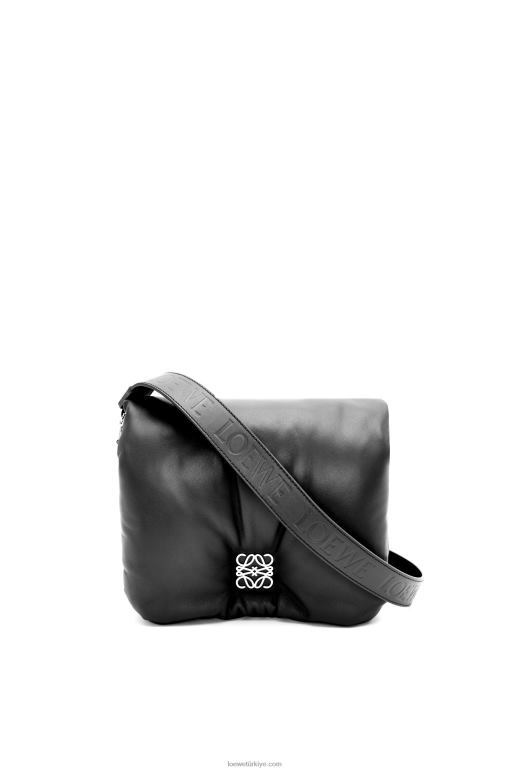 Loewe parlak napa kuzu derisinden kirpi goya çantası 02600385 kadınlar siyah
