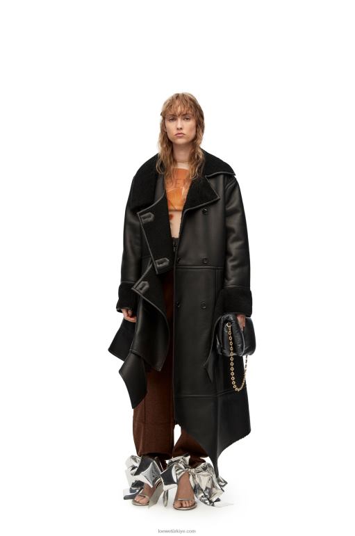 Loewe parlak napa kuzu derisinden kirpi goya çantası 02600385 kadınlar siyah