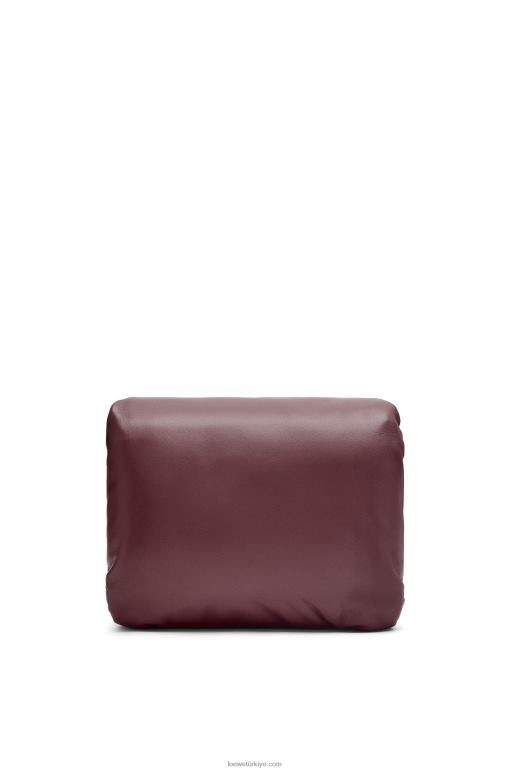Loewe parlak napa kuzu derisinden kirpi goya çantası 02600416 kadınlar bordo