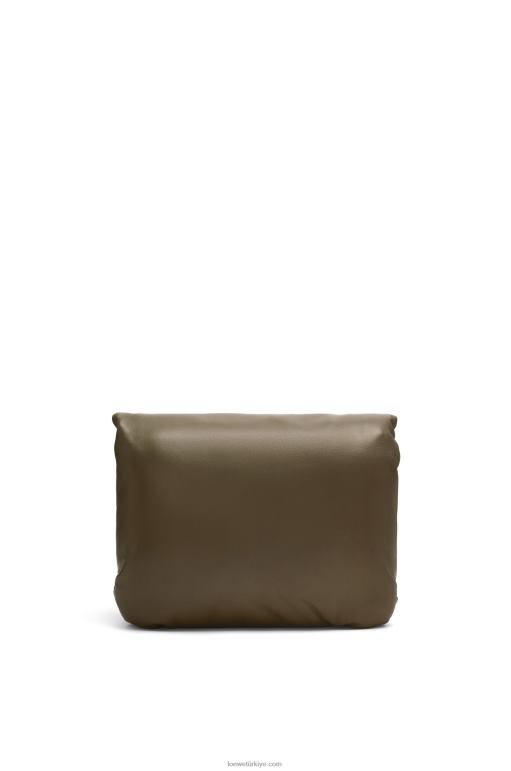 Loewe parlak napa kuzu derisinden kirpi goya çantası 02600465 kadınlar koyu haki yeşil