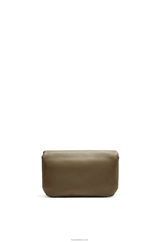 Loewe parlak napa kuzu derisinden mini kirpi goya çantası 02600246 kadınlar koyu haki yeşil