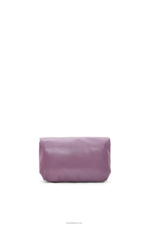 Loewe parlak napa kuzu derisinden mini kirpi goya çantası 02600322 kadınlar lavanta