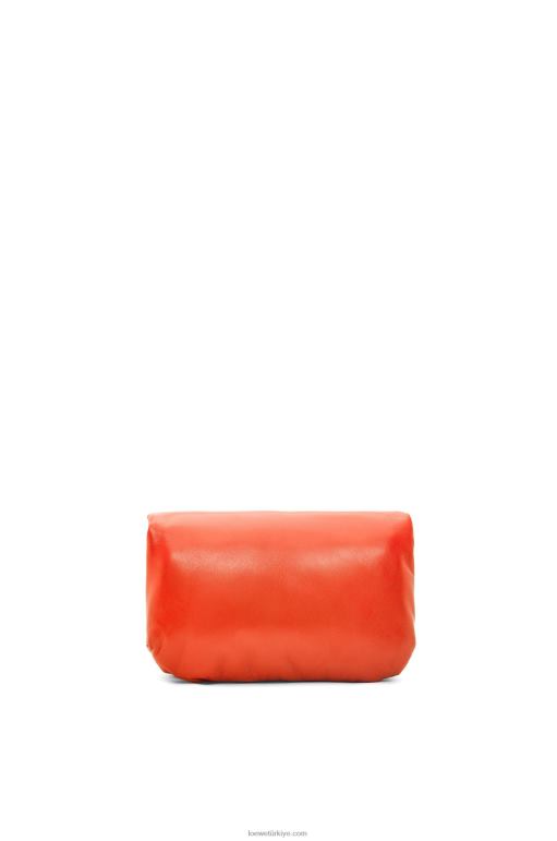 Loewe parlak napa kuzu derisinden mini kirpi goya çantası 02600326 kadınlar gündoğumu turuncu