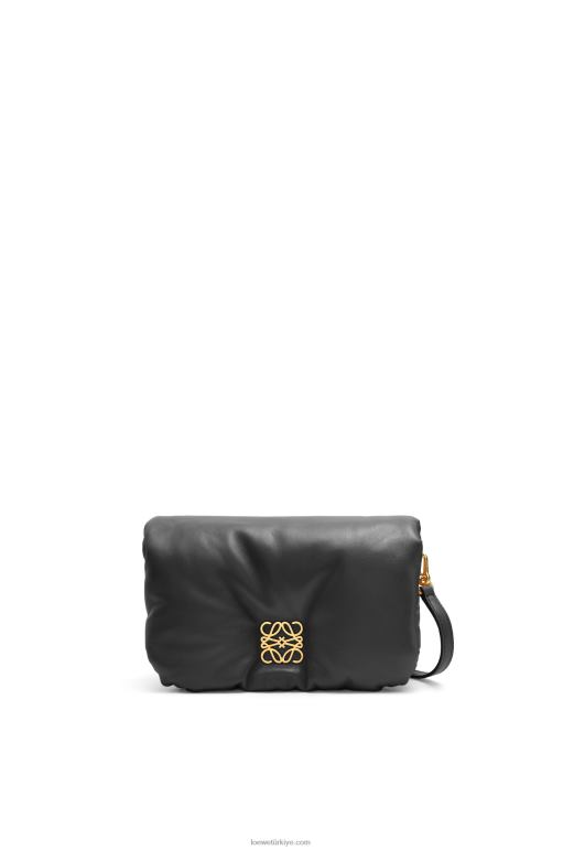 Loewe parlak napa kuzu derisinden mini kirpi goya çantası 02600413 kadınlar siyah
