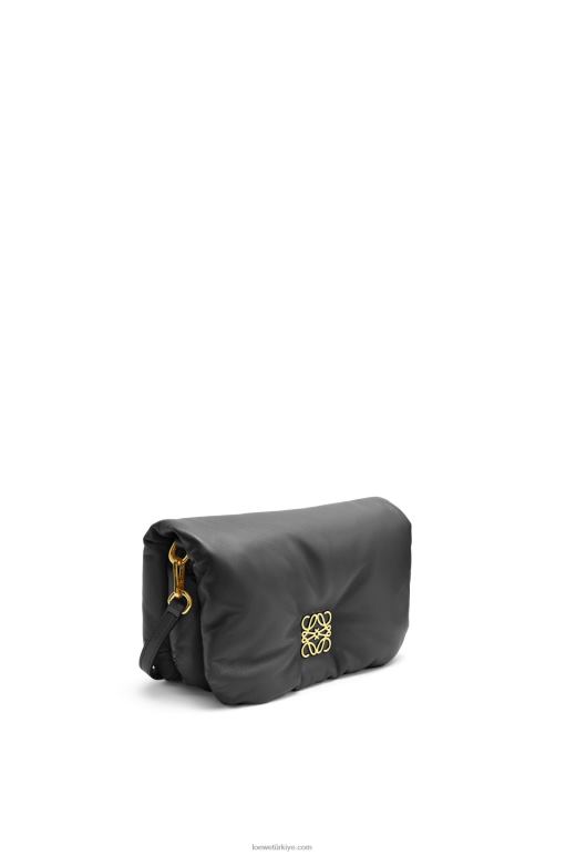 Loewe parlak napa kuzu derisinden mini kirpi goya çantası 02600413 kadınlar siyah