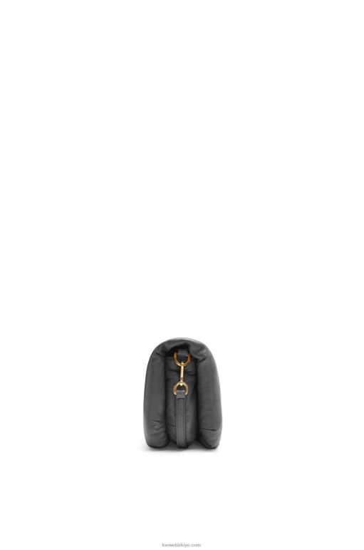 Loewe parlak napa kuzu derisinden mini kirpi goya çantası 02600413 kadınlar siyah