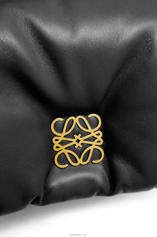 Loewe parlak napa kuzu derisinden mini kirpi goya çantası 02600413 kadınlar siyah