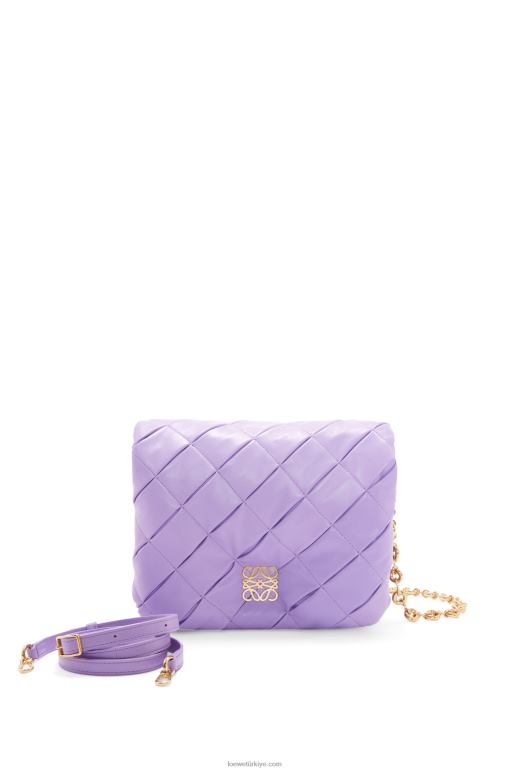 Loewe pilili parlak napa kuzu postu içinde kirpi goya 02600379 kadınlar açık leylak rengi