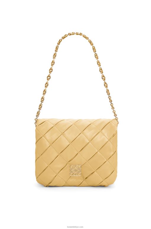 Loewe pilili parlak napa kuzu postu içinde kirpi goya 02600381 kadınlar koyu tereyağı