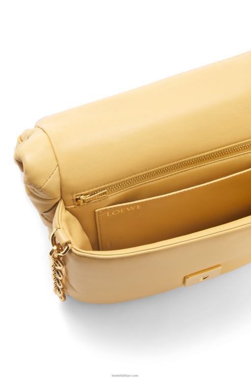 Loewe pilili parlak napa kuzu postu içinde kirpi goya 02600381 kadınlar koyu tereyağı