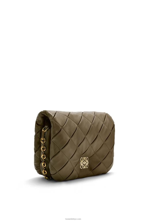 Loewe pilili parlak napa kuzu postu içinde kirpi goya 02600382 kadınlar koyu haki yeşil