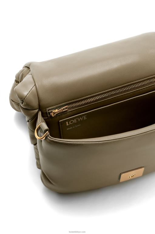 Loewe pilili parlak napa kuzu postu içinde kirpi goya 02600382 kadınlar koyu haki yeşil